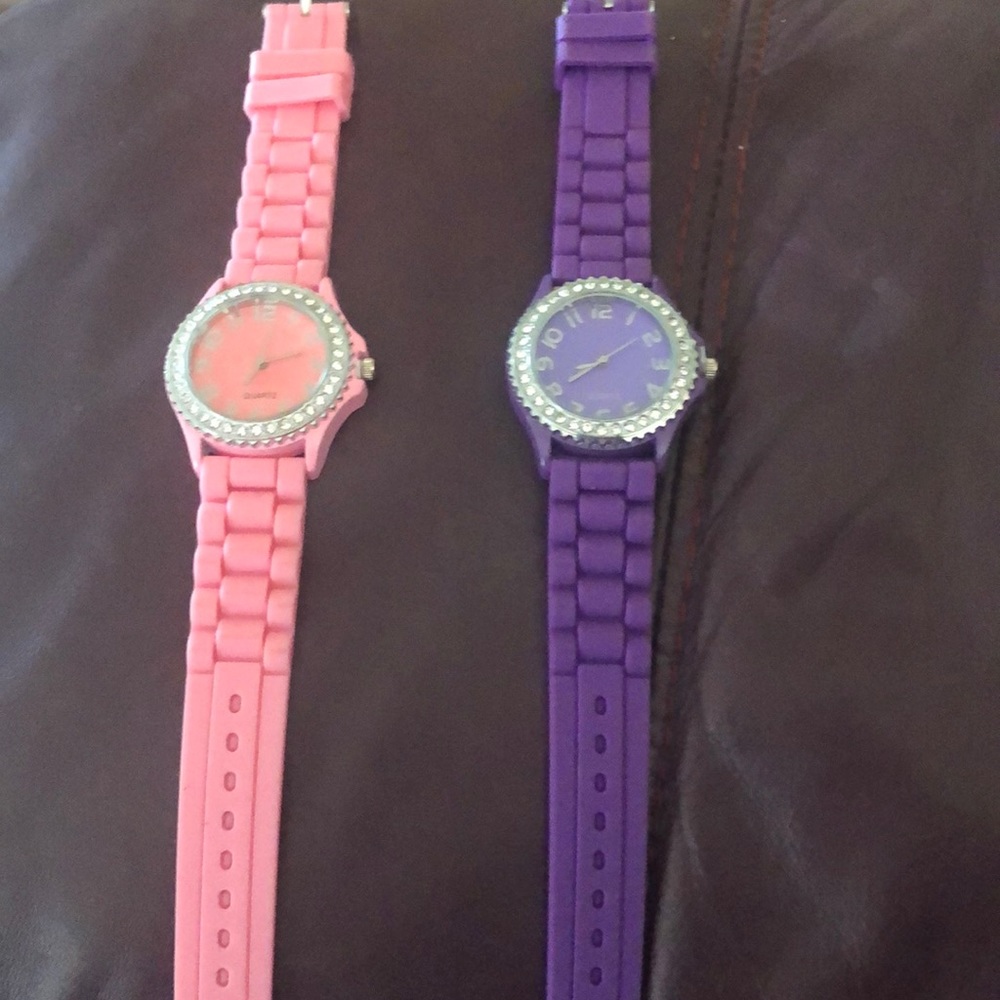 Pink and purple rubber sports watches